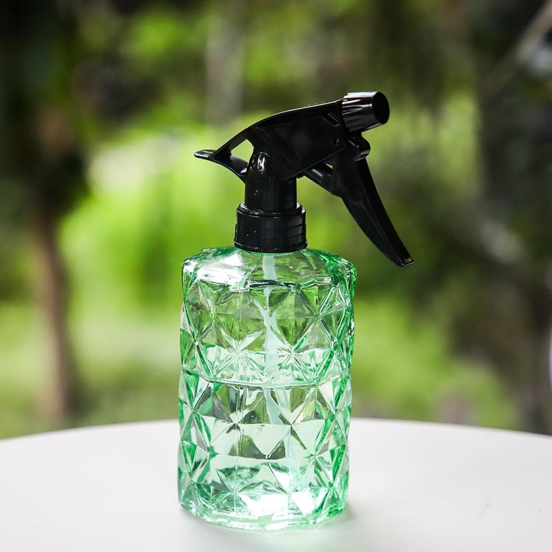 OFFIDIX Fine Mist Plant Mister, Handheld Pressure Glass Spray Bottles, 0.35L/11.8oz Watering Can with Adjustable Nozzle for Outdoor Indoor Gardening and Cleaning Work (Green) - Image 3